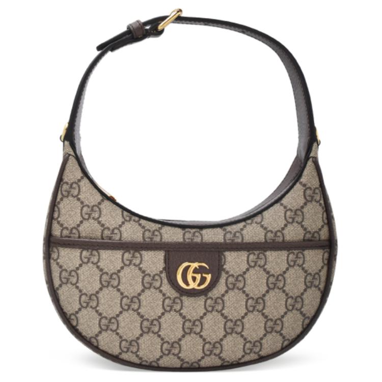 

GUCCI Сумка из холста Ophidia с кожаной отделкой, портативная сумка через плечо, мини-сумка для женщин, бежево-черного цвета