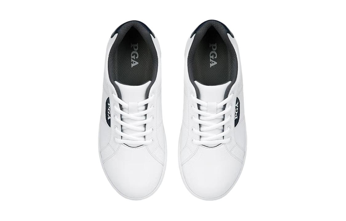 Амортизирующие износостойкие низкие гольф-ботинки Unisex White PGA, White Blue — фото 4