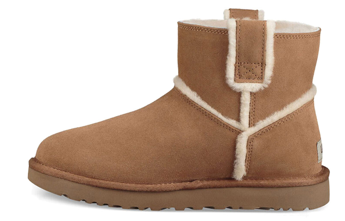 Угги женские UGG Classic Mini, коричневый / белый