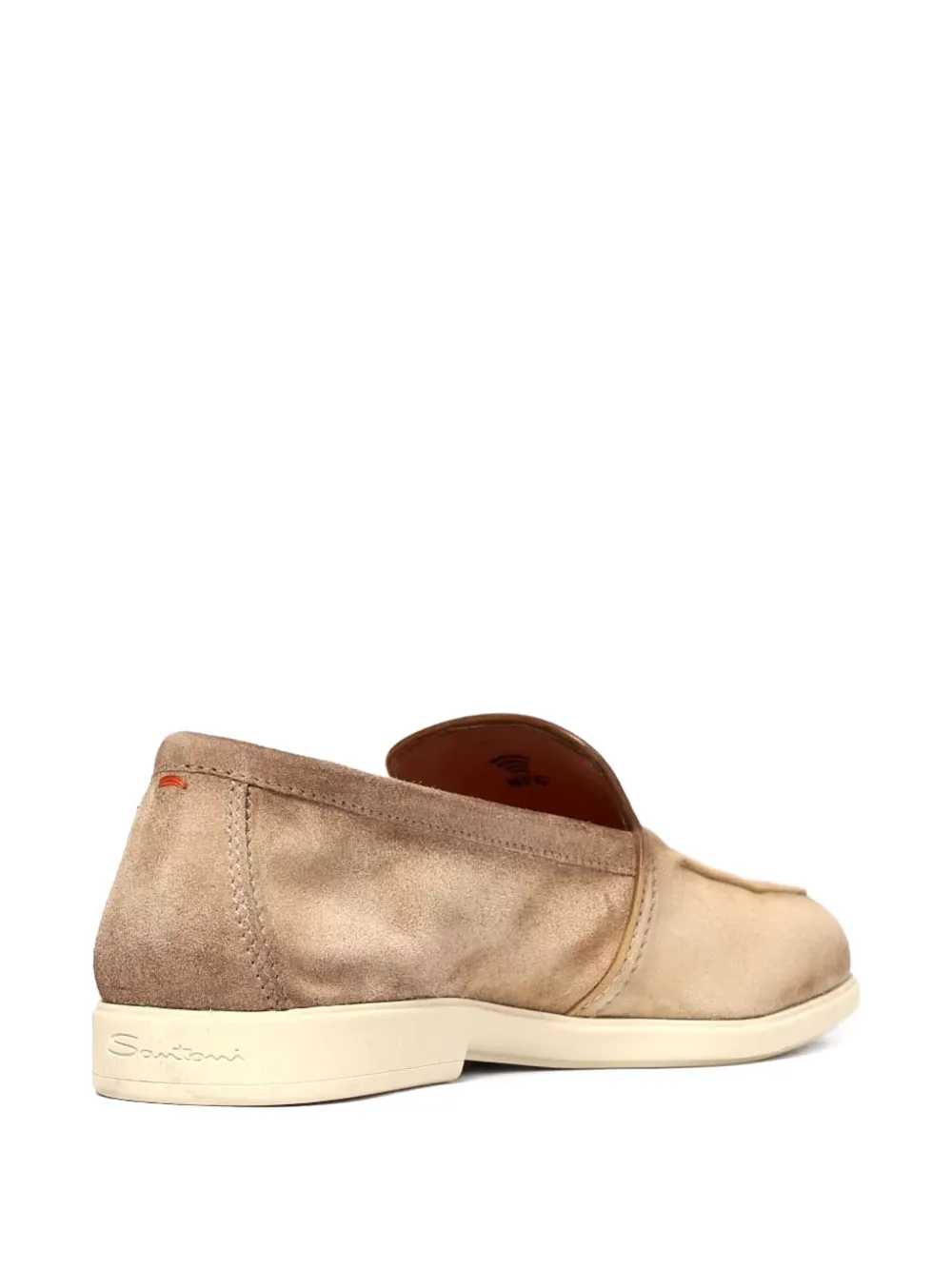 Замшевые туфли на плоской подошве Santoni, нейтральный — фото 2