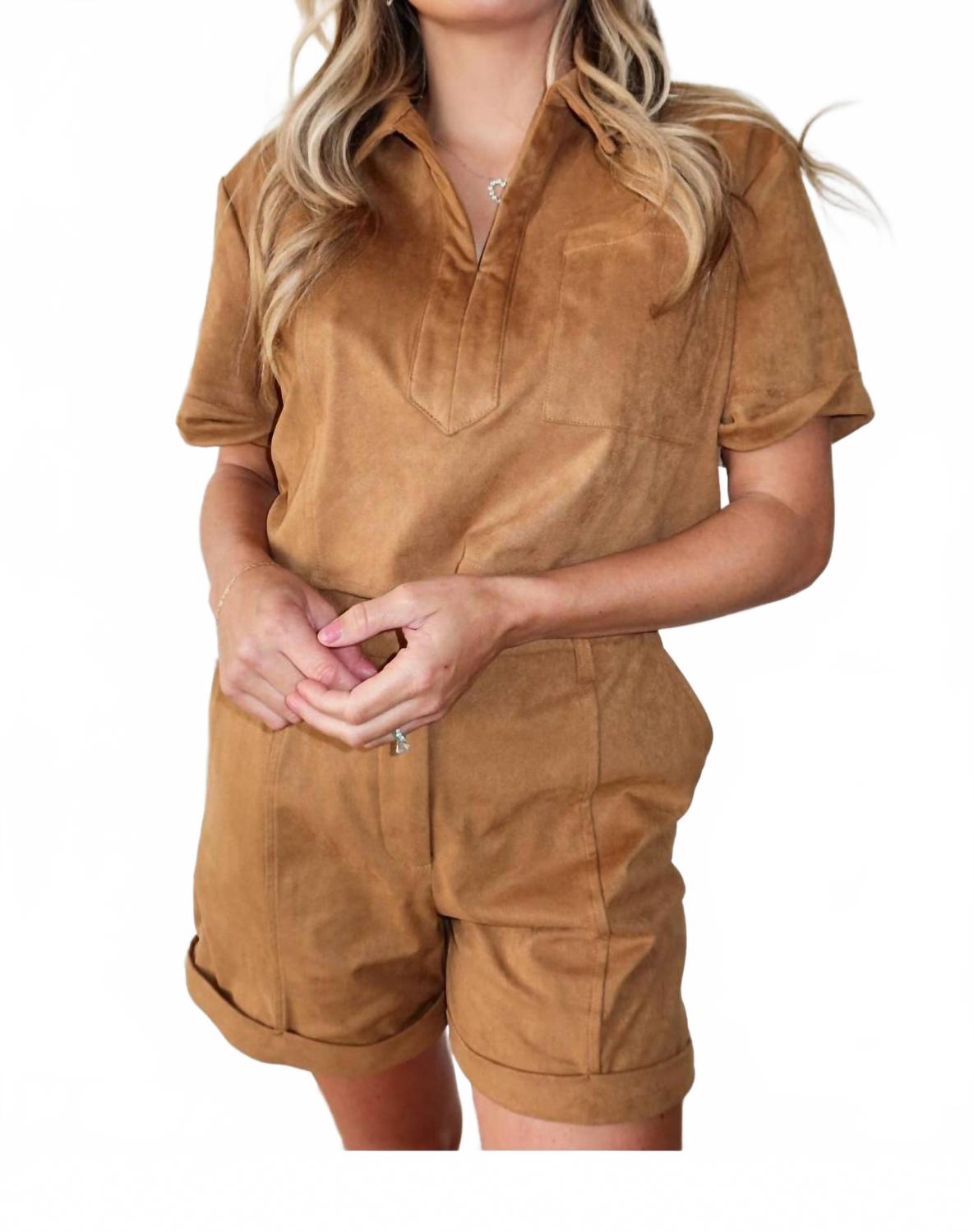 

CRESCENT Футболка с коротким рукавом Suede The Day, коричневая