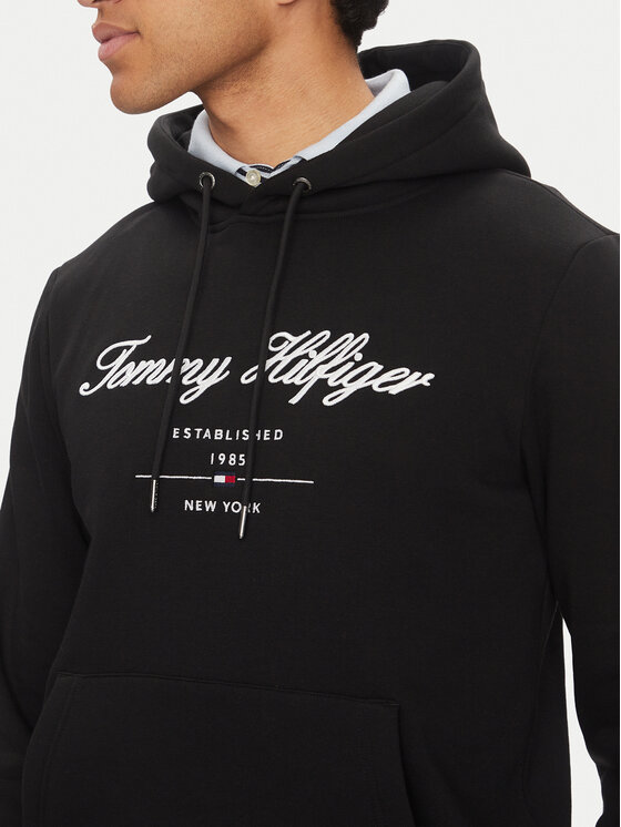 Толстовка обычного кроя Script Logo MW0MW33631 Tommy Hilfiger, черный — фото 4