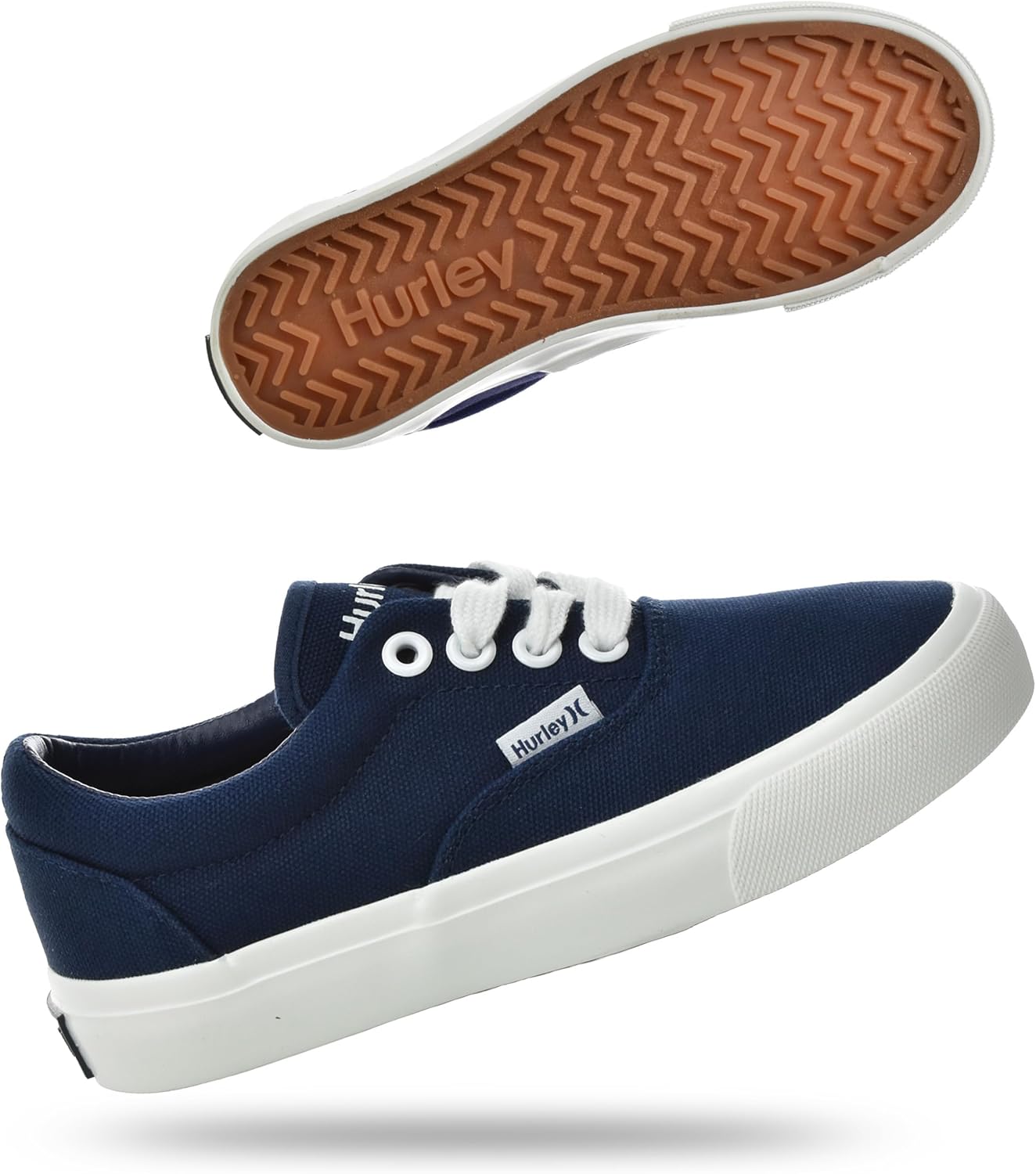 

Детские кеды Hurley Marley на шнуровке - низкие кроссовки для скейтбординга для детей, спортивная обувь для мальчиков и девочек, белый/синий/темно-синий