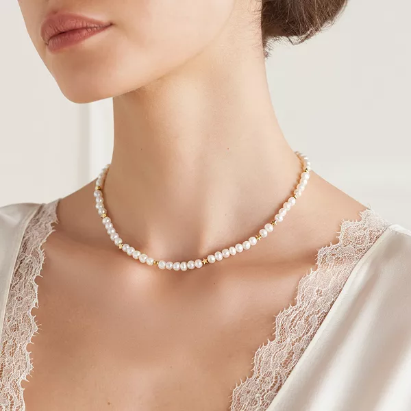 

Женское ожерелье Twinkie с позолотой 18 карат и пресноводным жемчугом со звездами, 17 дюймов Joey Baby, pearl