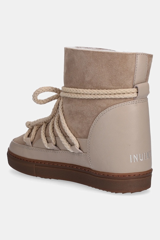Женские зимние ботинки Inuikii Classic Wedge из кожи и замши, светло-бежевый — фото 3