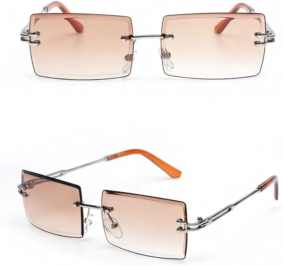 

Солнцезащитные очки без оправы, маленькие прямоугольные солнцезащитные очки для путешествий, очки с защитой от УФ-излучения UV400, аксессуары для очков XLUMIO, 14