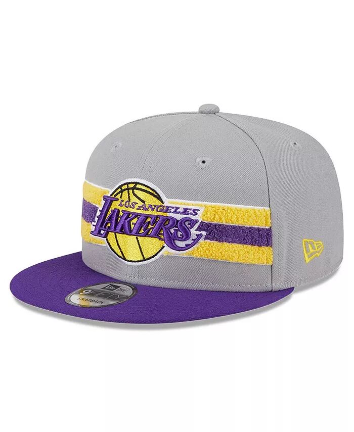 

Мужская серая бейсболка Los Angeles Lakers с синелью и полосой 9FIFTY Snapback New Era