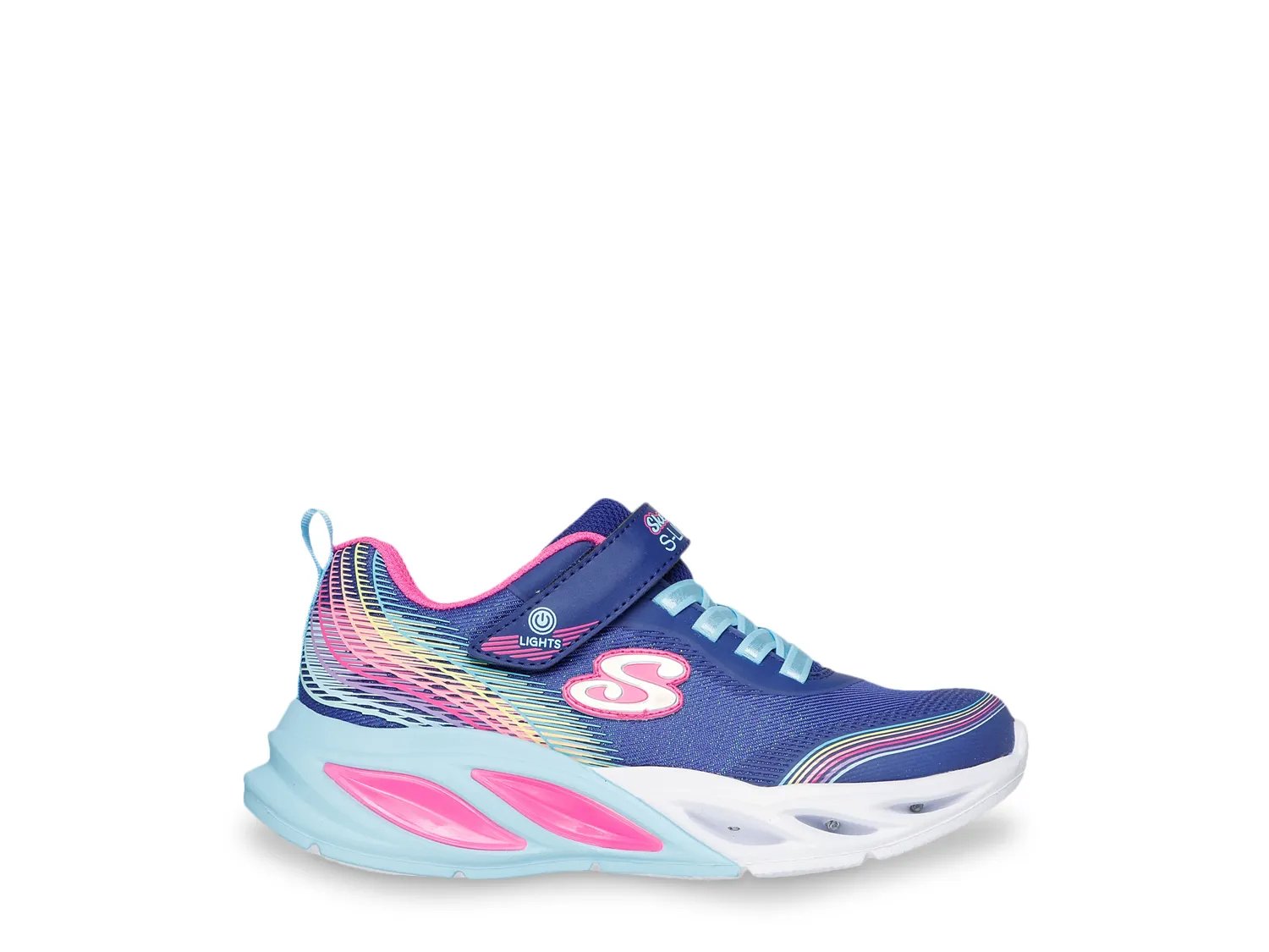 Кроссовки Skechers S-Lights Cosmic Glow Rainbow Beam Light-Up Sneaker - Kids', темно-синий — фото 3