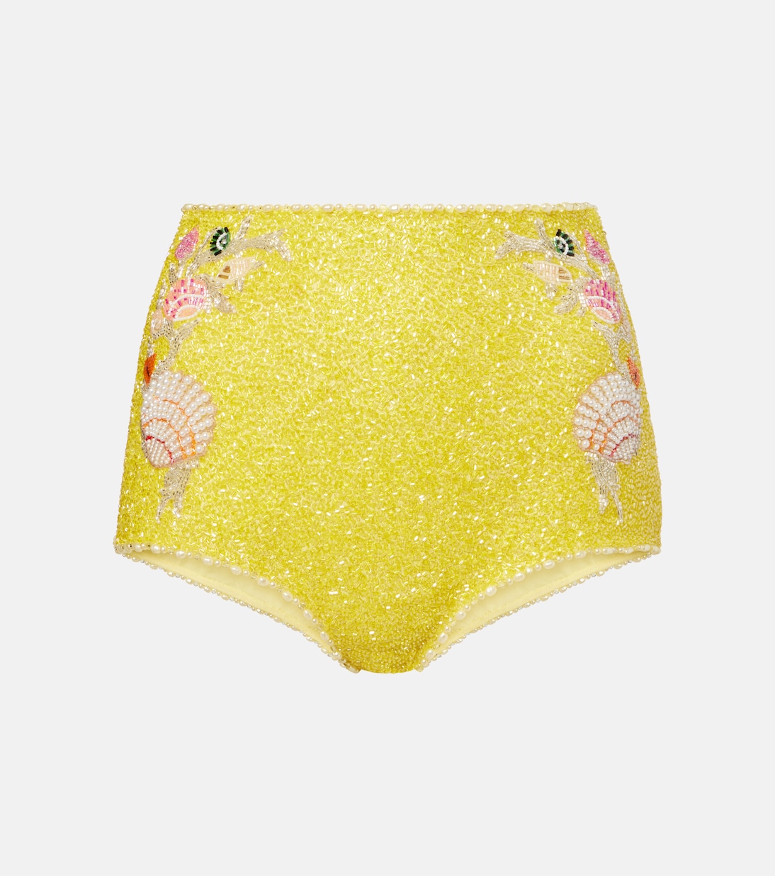 

Марина декорированные укороченные шорты с высокой талией Clio Peppiatt, Lemon