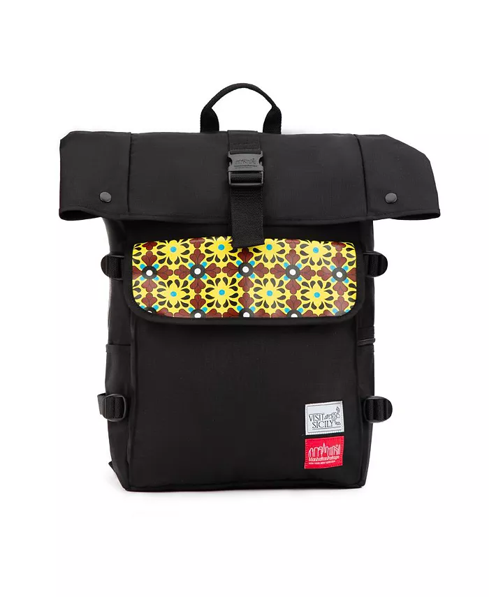 

Рюкзак Visit Sicily с откидным клапаном и пряжкой на спине Manhattan Portage, черный