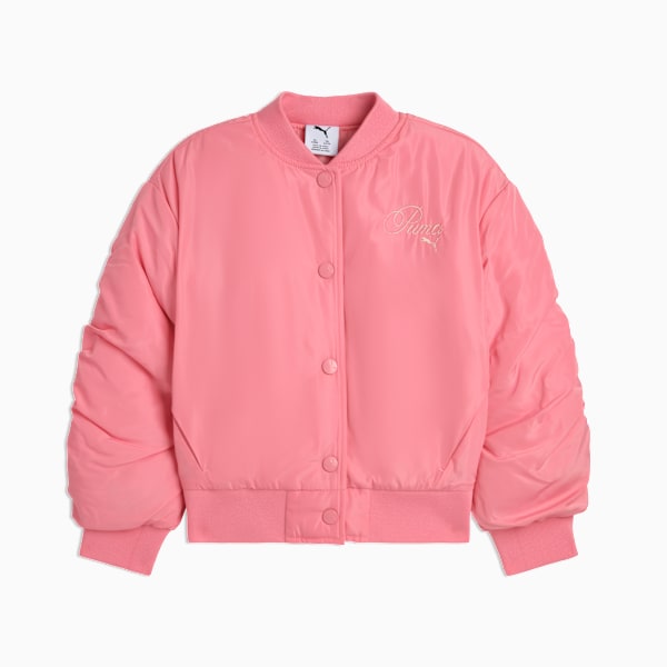 

Атласная куртка-бомбер для маленьких детей Bow Society Puma, розовый
