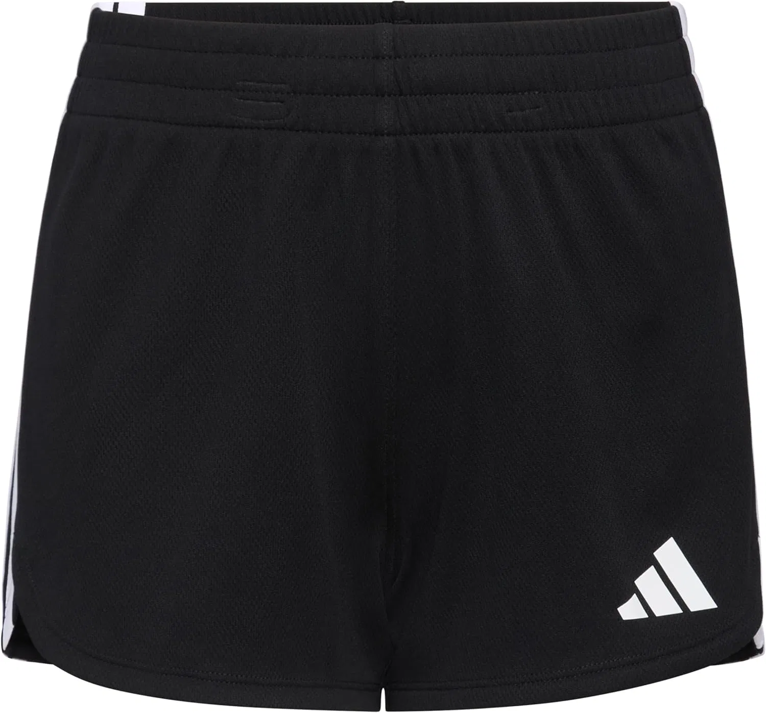 Шорты для девочек с 3-полосным дизайном, adidas, черные/белые в полоску