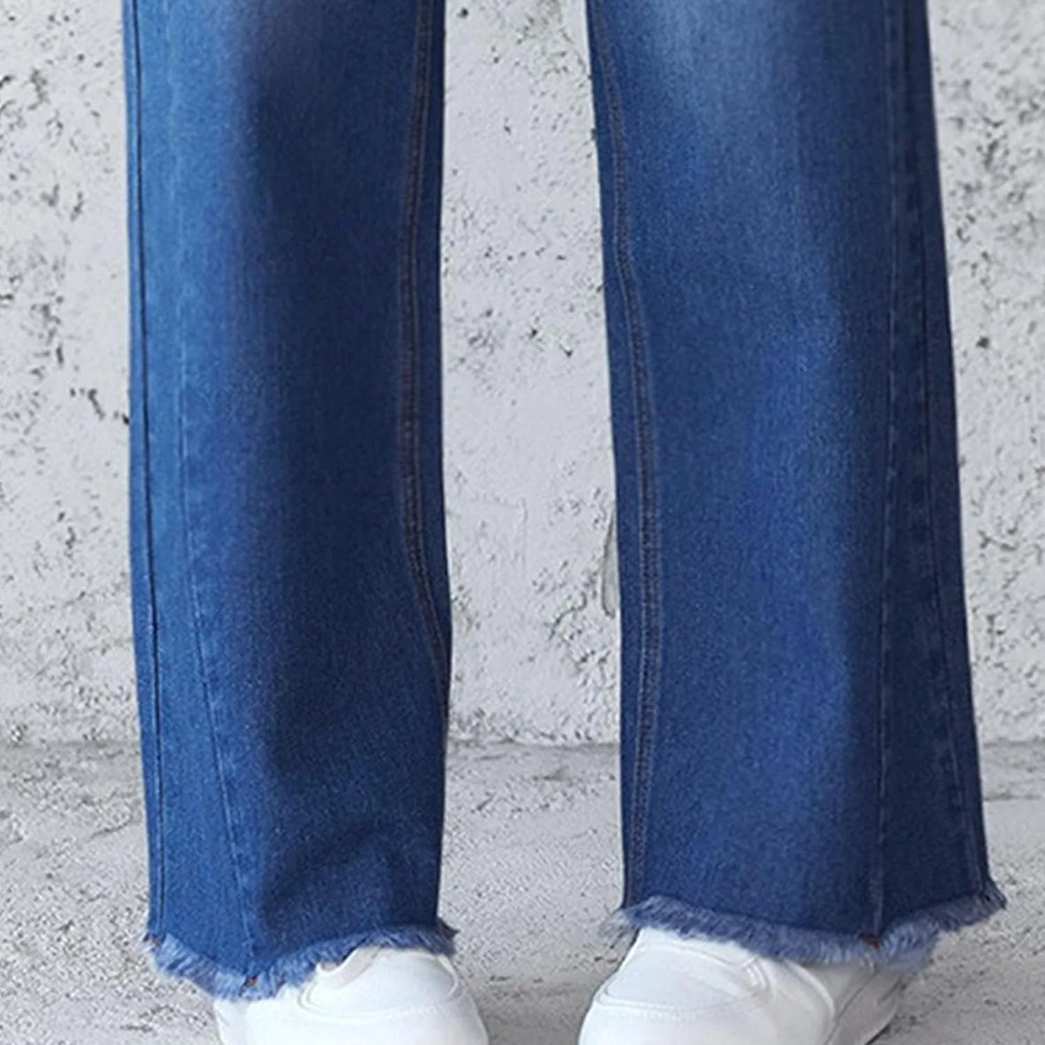 Женские джинсы прямые широкие укороченные high waisted stretchy — фото 4