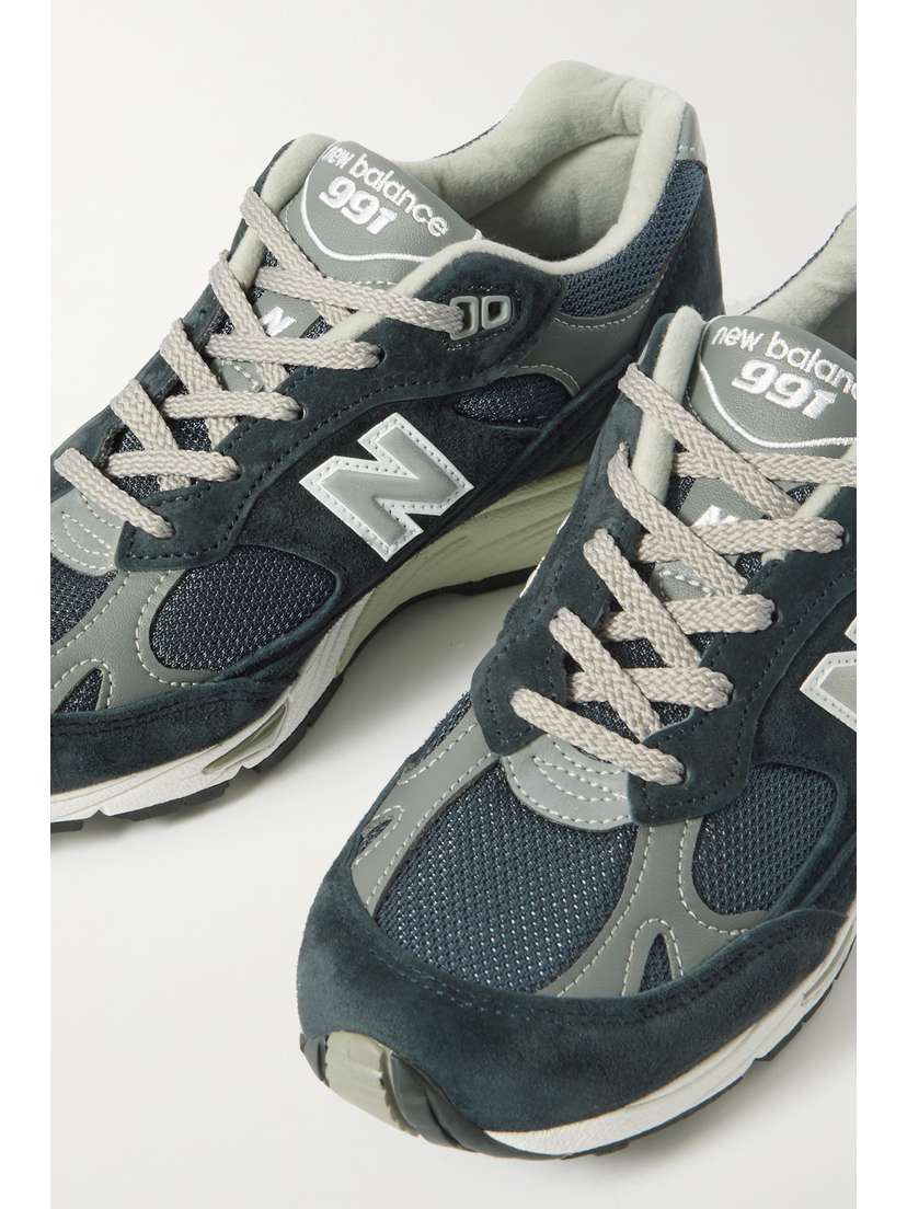 Кроссовки Miuk 991 из замши, кожи и сетки New Balance, синий — фото 4