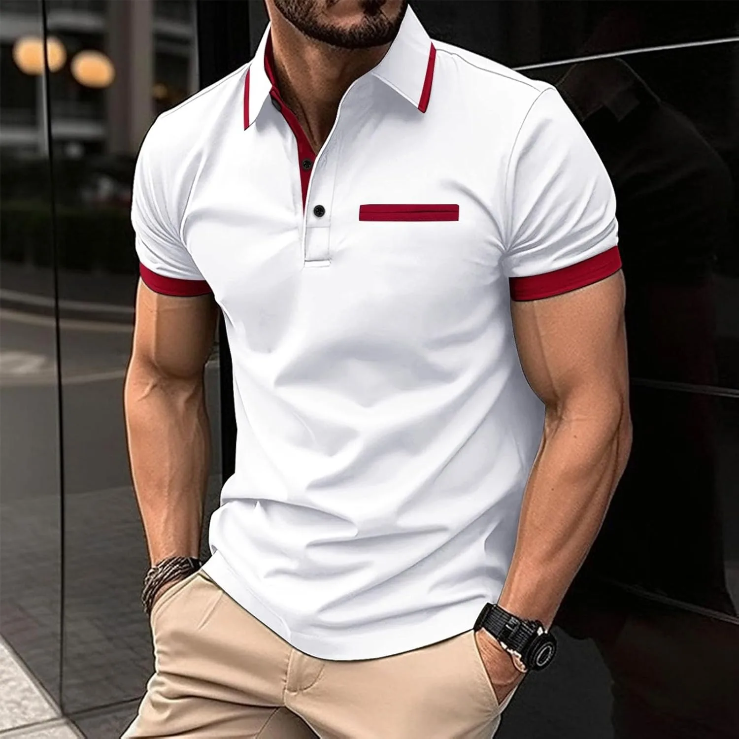 Футболка-поло для мужчин, короткий рукав, Regular Fit — фото 2