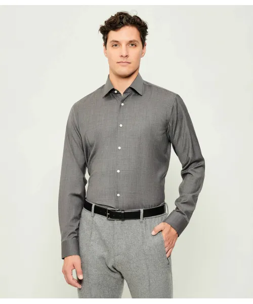 

Шерстяная рубашка h-joe-kent-c1-214 Regular fit Boss, серый