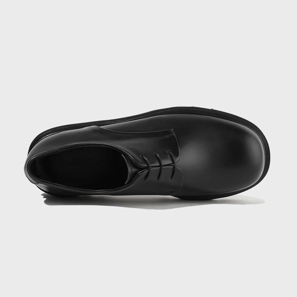 Мужские блестящие чёрные дерби Firenze.A Vibram Vi-Lite с двойной подошвой — фото 4