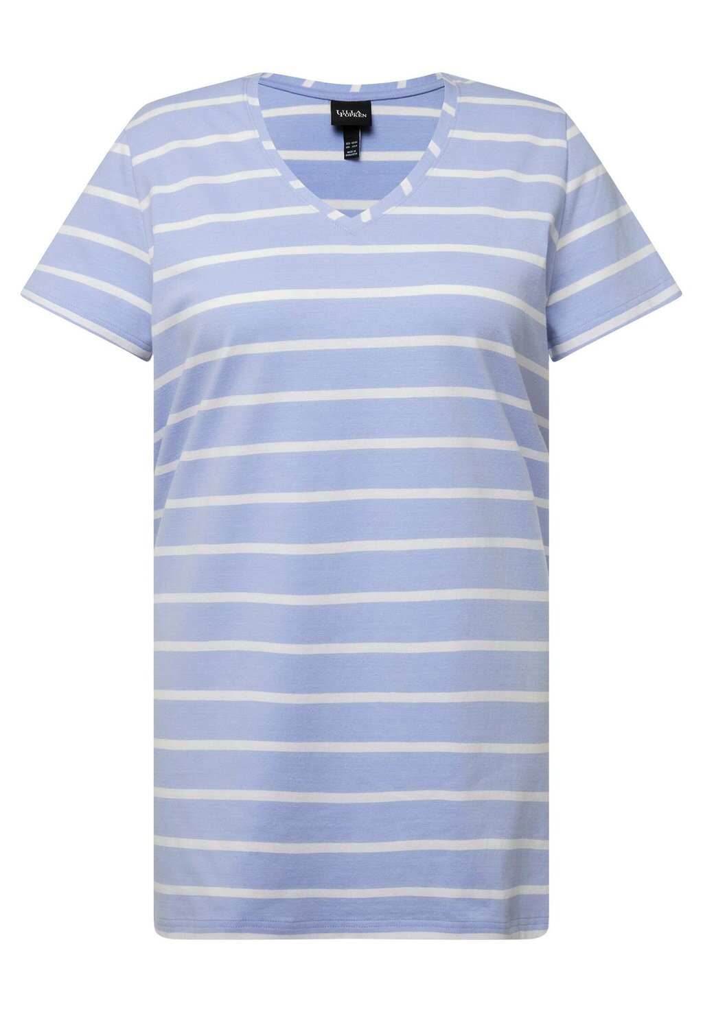 

Футболка с принтом STRIPED V-NECK Ulla Popken, светло-голубой
