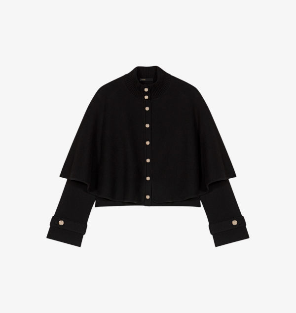 

Вязаный кардиган с длинными рукавами и отделкой Cape-Detail Maje, мультиколор