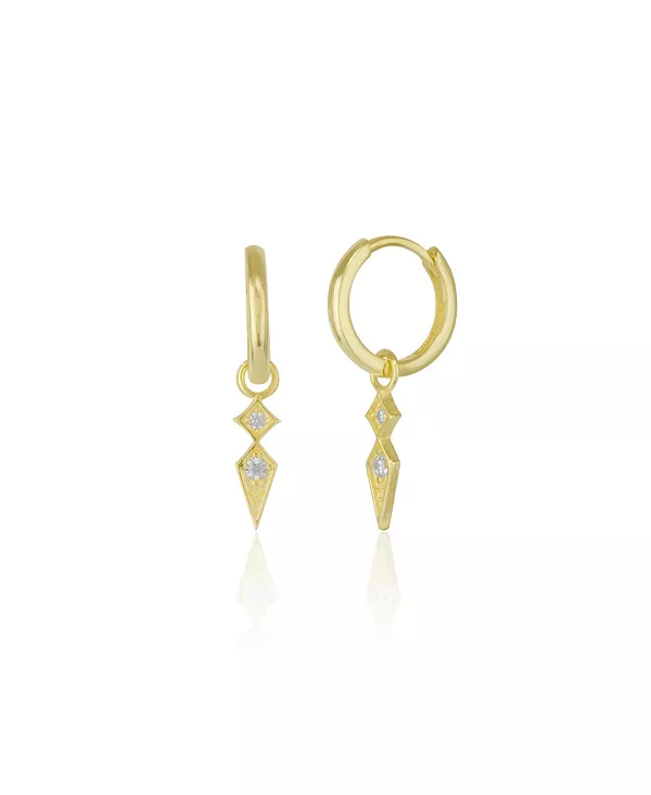 

Серьги-Подвески в форме ромбов из стерлингового серебра с паве Spero London, gold