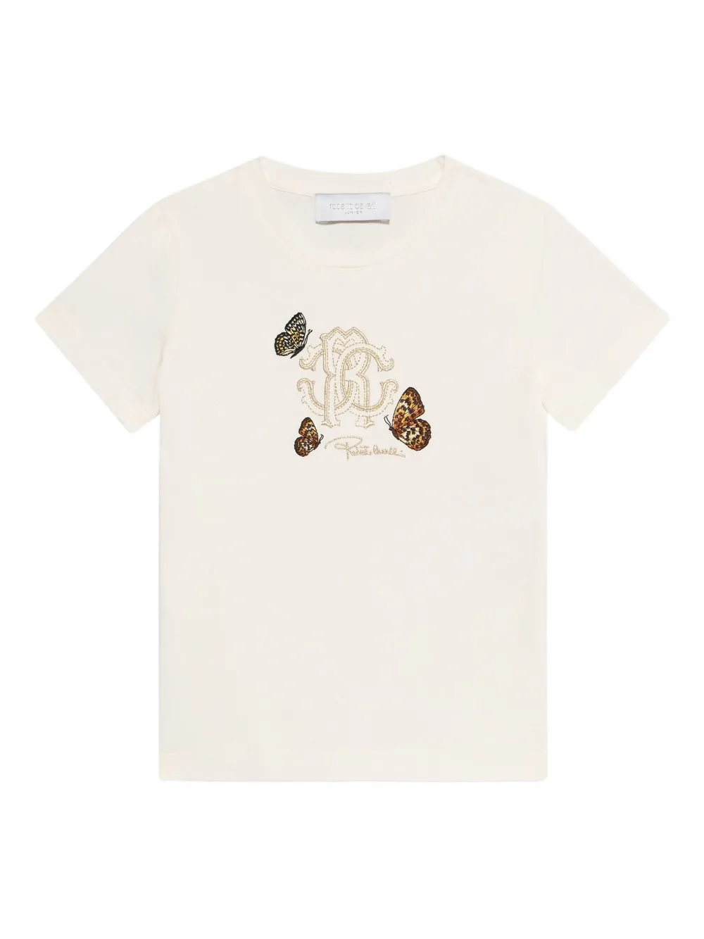 

Футболка с монограммой и бабочкой Roberto Cavalli, нейтральный