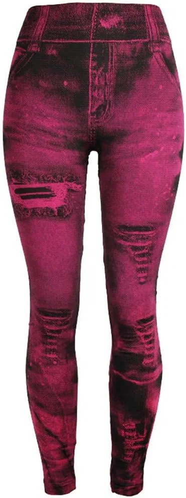 Джинсы с завышенной таей, Hot Pink