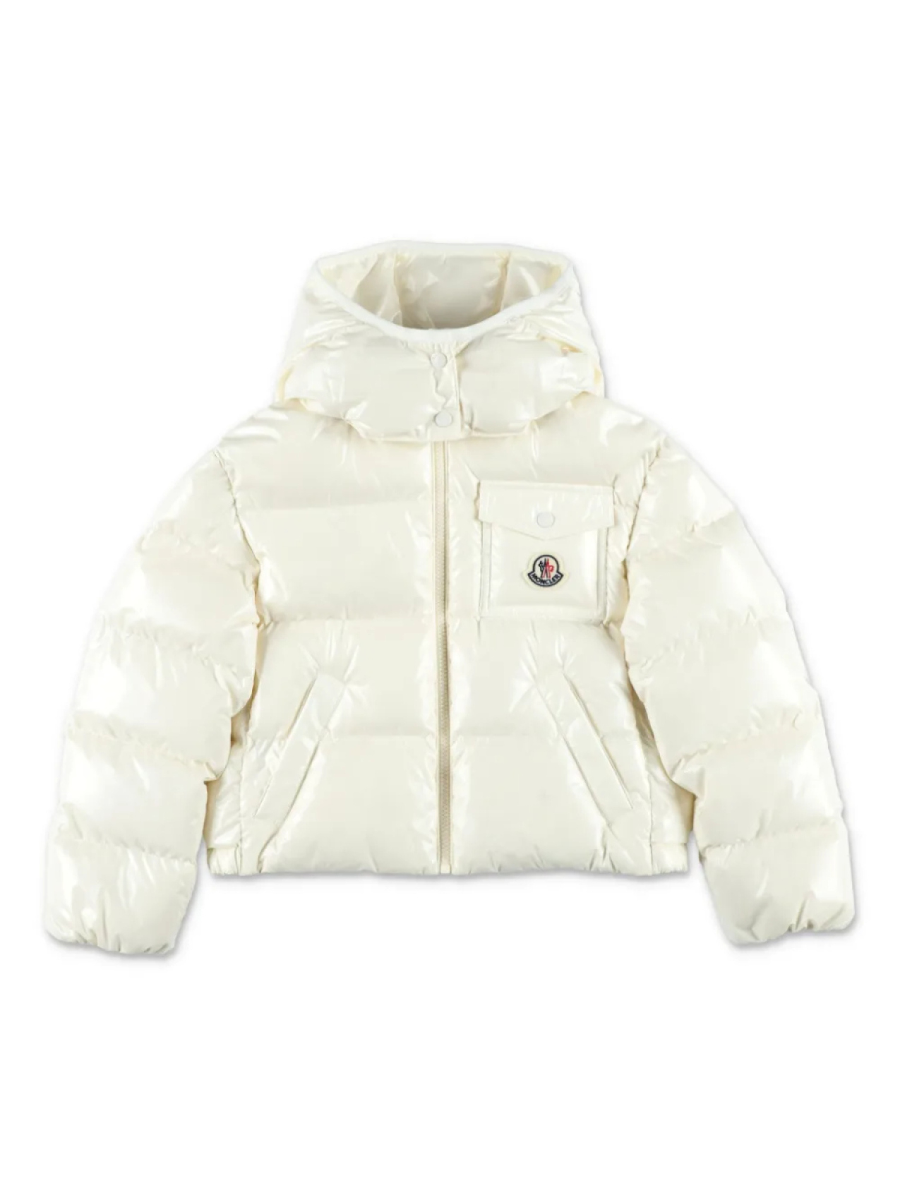 

Пуховик с нашивкой-логотипом Moncler Enfant, белый