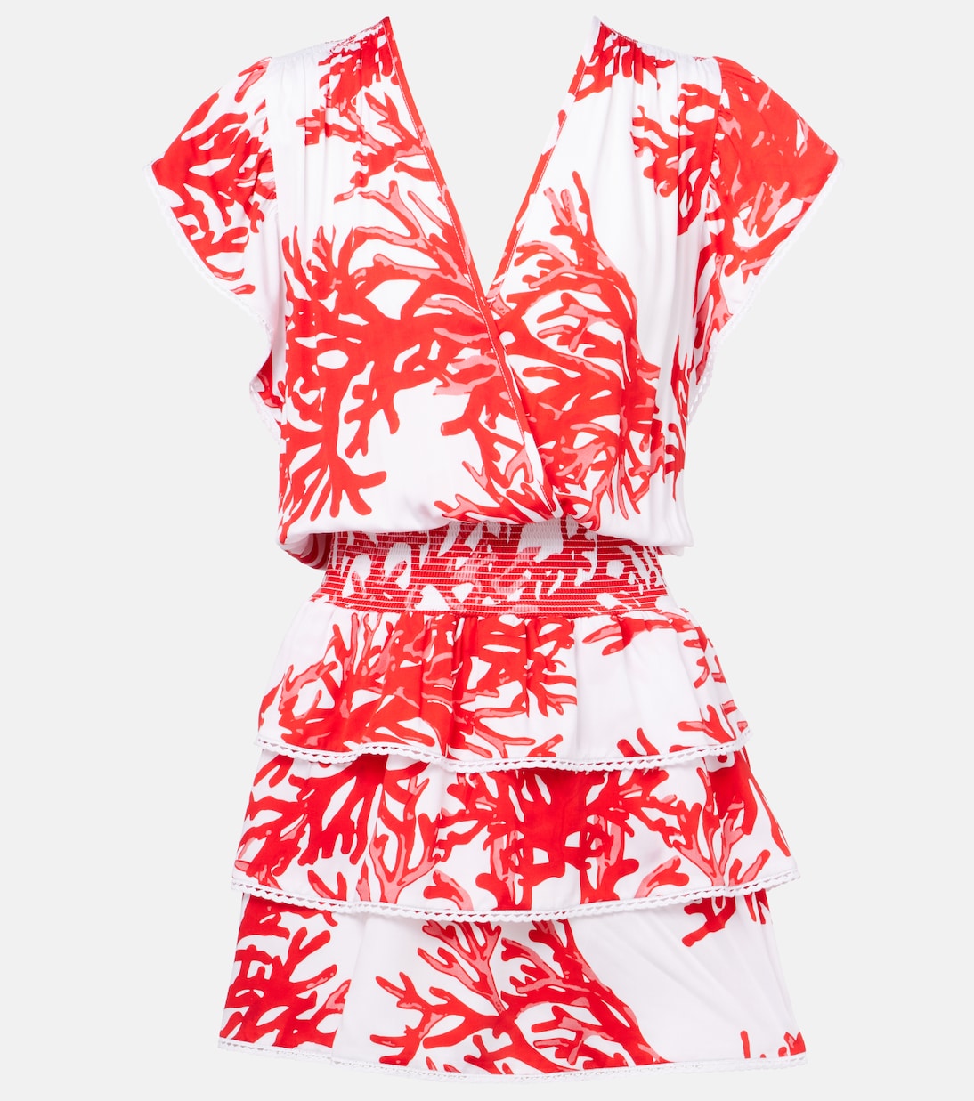 

Джинсовое мини-платье с принтом Jess Melissa Odabash, Red Coral