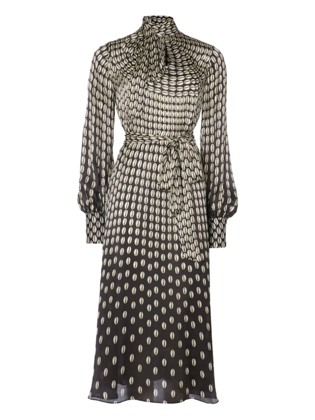 

Платье с поясом и принтом каури от Temperley London, черный