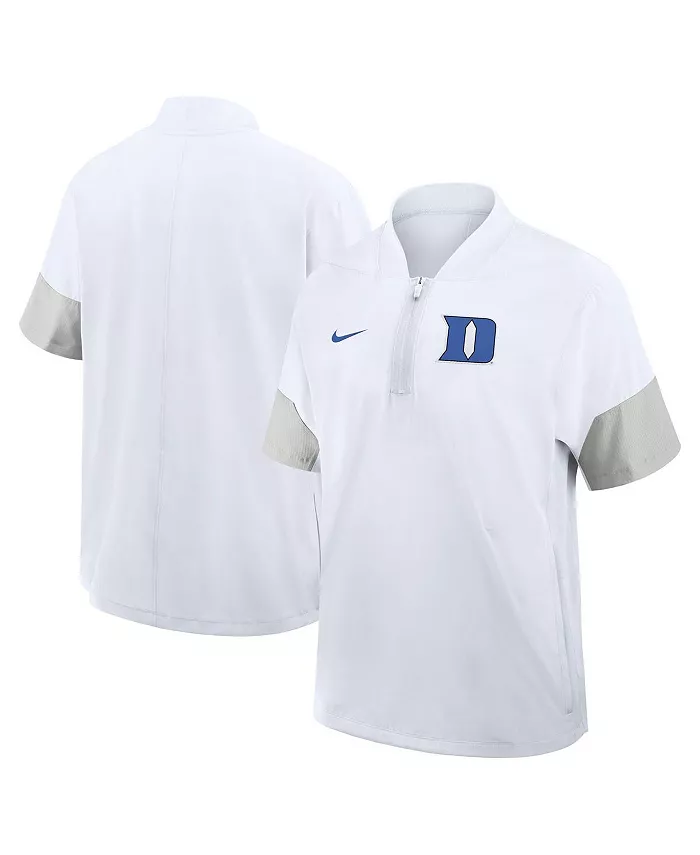 

Мужская белая куртка тренера Duke Blue Devils 2025 с короткими рукавами и четверть-молнией для боковой линии Nike
