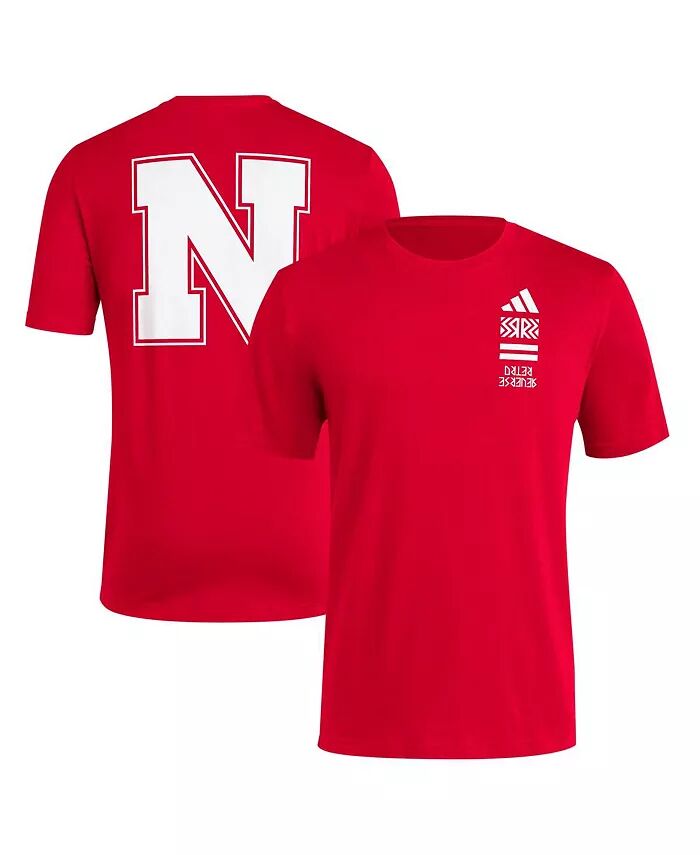 

Футболка мужская Scarlet Nebraska Huskers Reverse Retro Baseball 2 Hit adidas