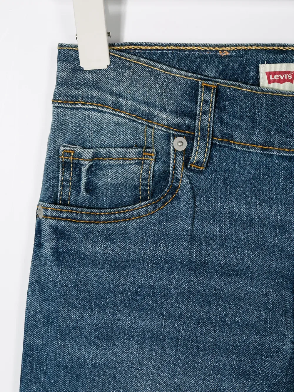 Подростковые выцветшие узкие джинсы Levi'S Kids, синий — фото 3
