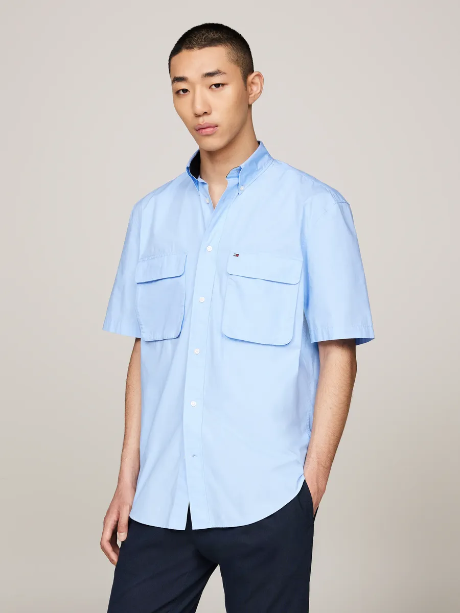 

Tommy Hilfiger рубашка с короткими рукавами "WCC POPLIN TWO POCKET SHIRT S/S", синий