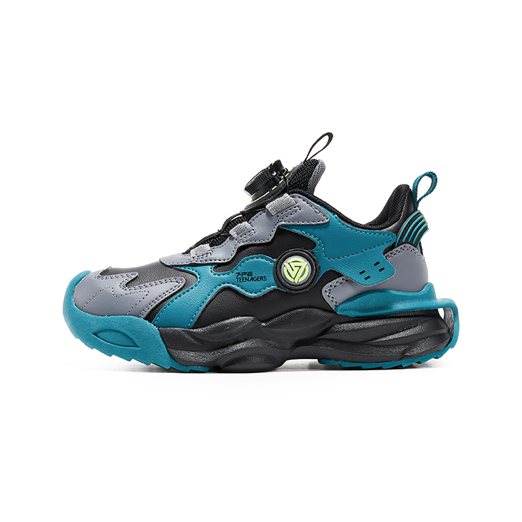 

7 PE износостойкие легкие амортизирующие низкие детские спортивные кроссовки для бега 7-PE, черный/серый/зеленый