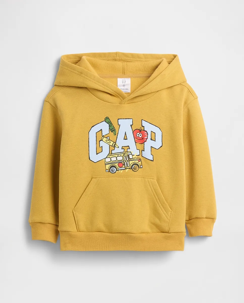 

Базовая детская толстовка с капюшоном и центральным логотипом Gap, желтый
