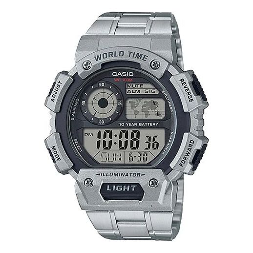 

Часы CASIO Quartz Waterproof Sports Mens SilverBlack Digital
