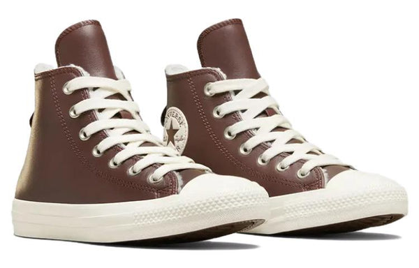 Кроссовки chuck taylor all star leather faux fur lining 'dark brown' Converse, коричневый — фото 4
