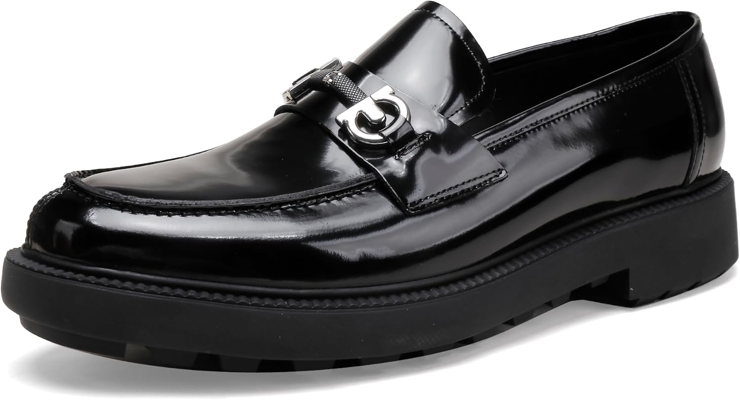 

Мужские роскошные туфли-лоферы из натуральной кожи, повседневные и с пряжкой, слипоны, носок «мок-то» для делового образа, на свадьбу и вечеринку Generic, черный