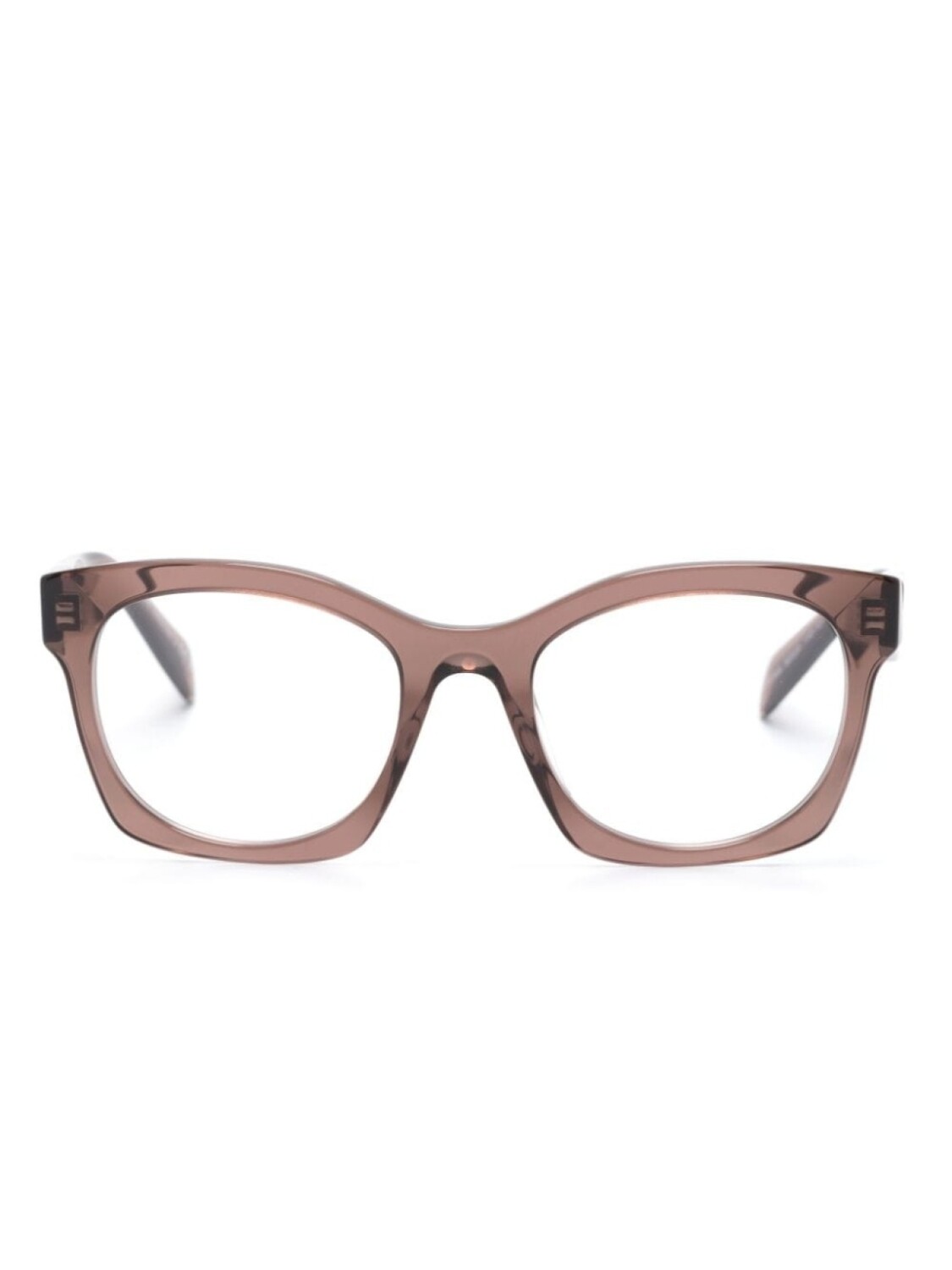 

Prada Eyewear очки в прозрачной оправе с логотипом, коричневый
