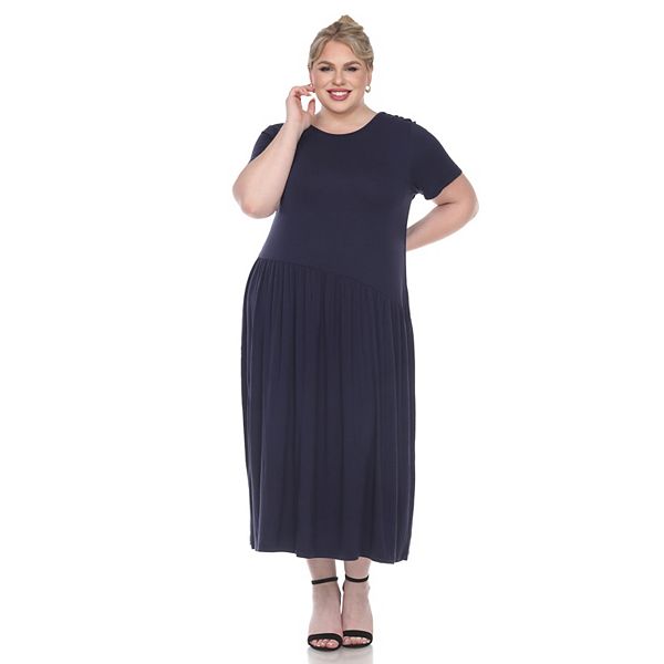 

Женское платье макси с короткими рукавами plus size Wm Fashion, Navy