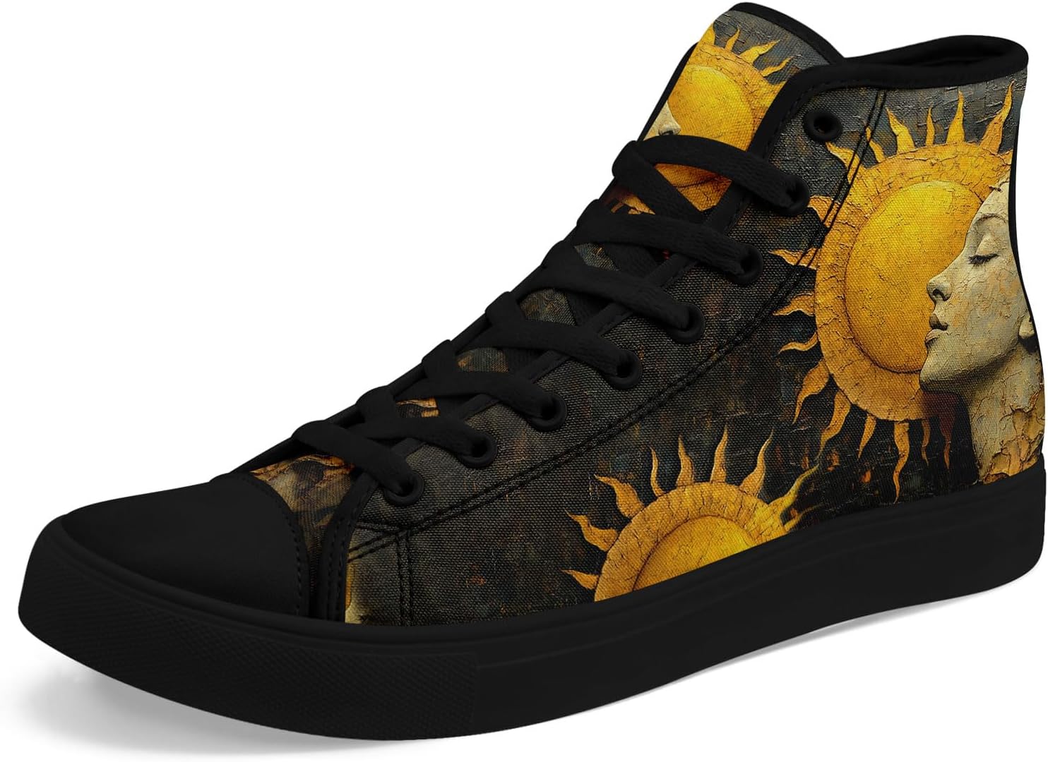 

Высокие кеды на платформе AWSOLE SunMoon с принтом для мужчин и женщин, стильная обувь с небесной тематикой, дышащие и легкие, черный/серый/золотой/бежевый/угольный