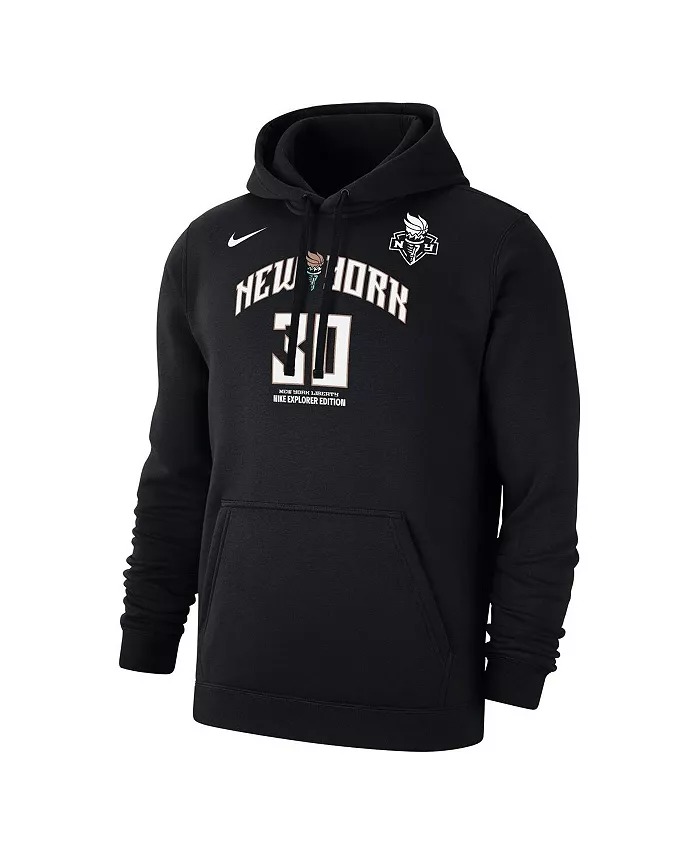 Мужская толстовка с капюшоном Breanna Stewart New York Liberty Explorer Edition, черная, с именем и номером Nike — фото 2