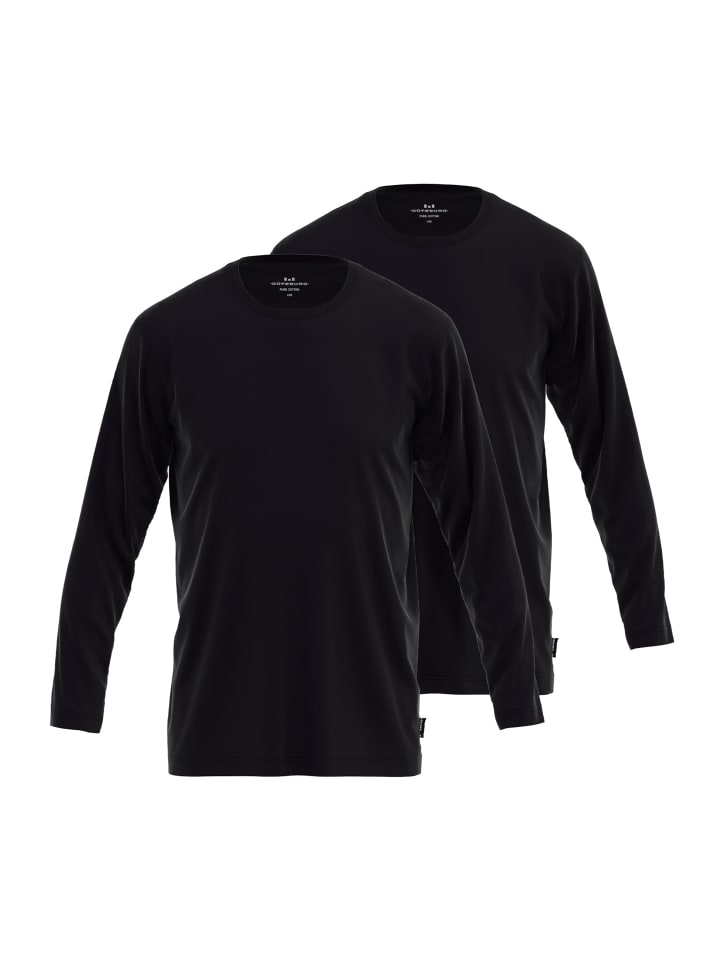 

Götzburg Рубашка с длинными рукавами, комплект из 2 штук, цвет «Калифорния», темно-черный/однотонный