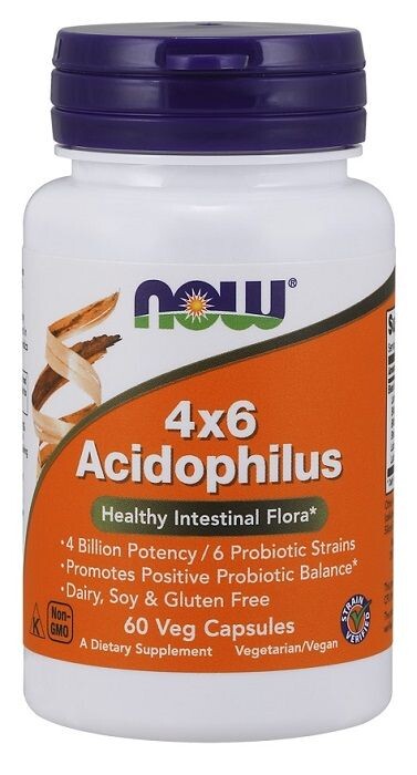 

Now Foods Acidophilus 4X6 120 пробиотические капсулы, 60 шт.