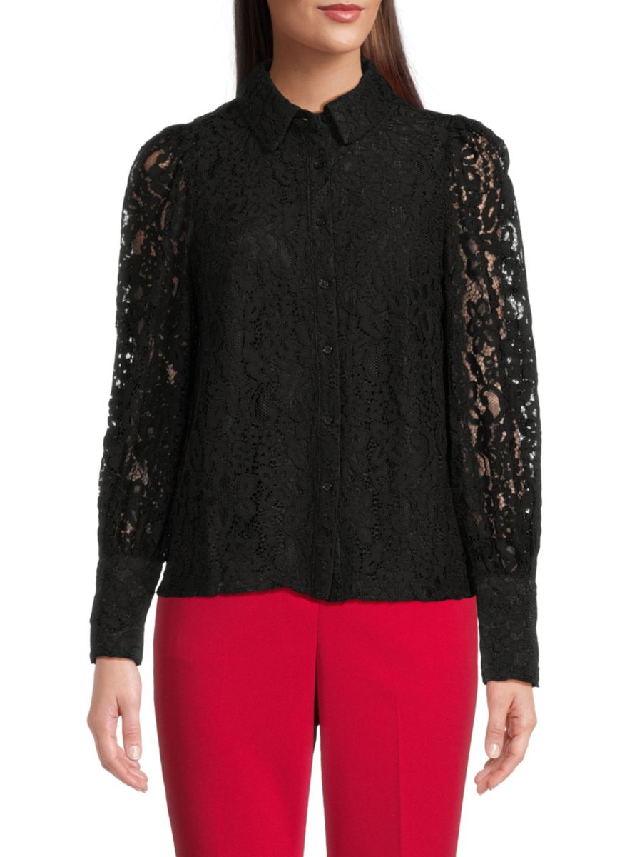 

Кружевная блузка Saks Fifth Avenue, цвет Very Black