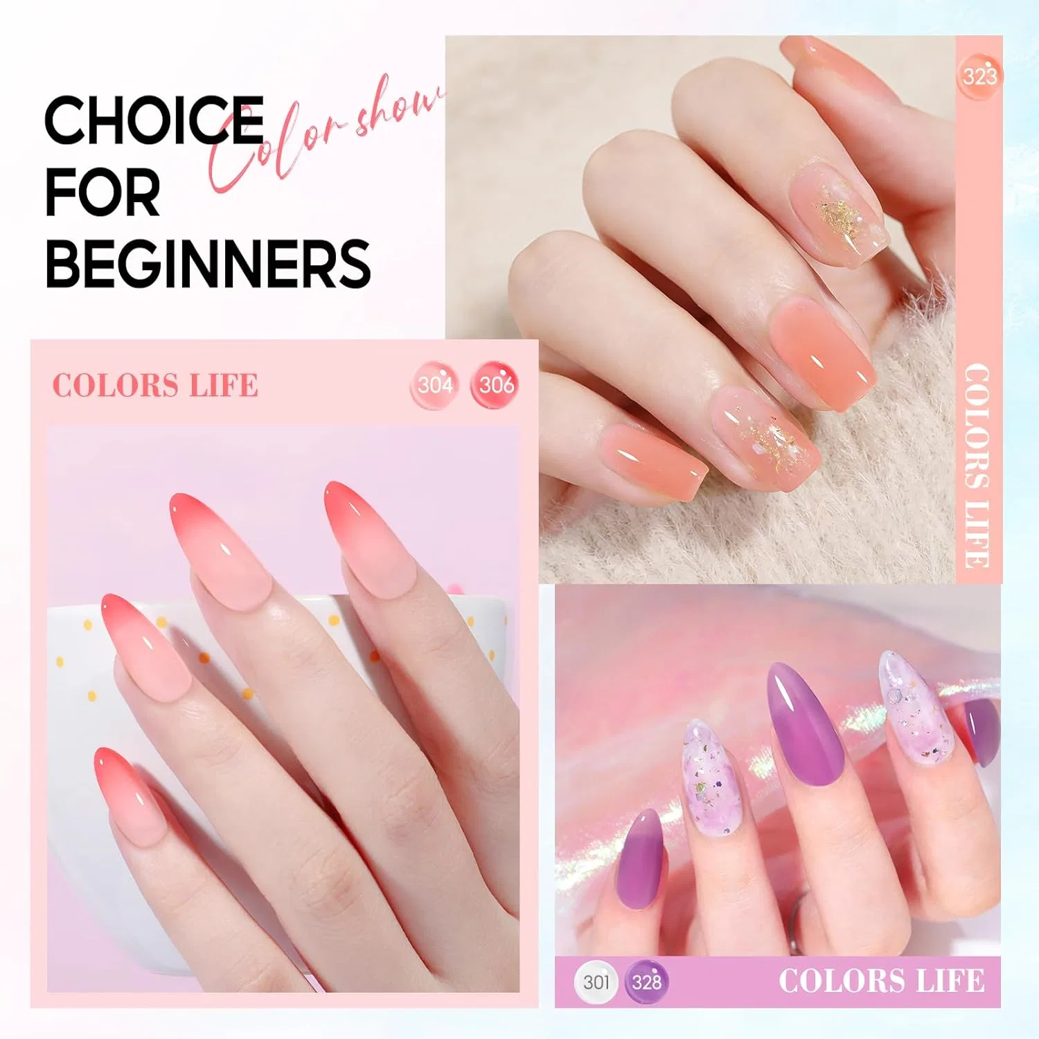 Набор УФ-гель-лаков Peacecolor, 25 цветов Peacecolor, 25 Colors Pastel & Bright Collection — фото 4