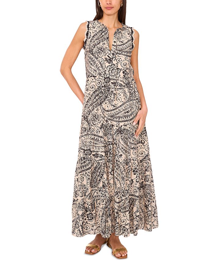 

Макси-платье с кружевной отделкой крючком VINCE CAMUTO, черный