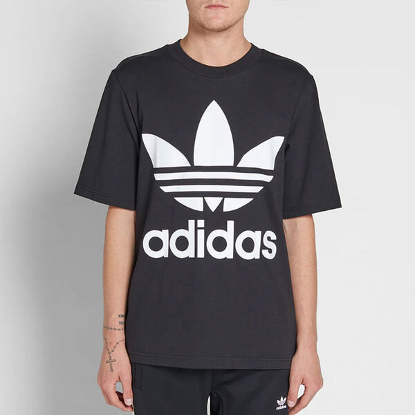 Футболка оригинальные с логотипом повседневные спортивные мужские Adidas, черный — фото 4
