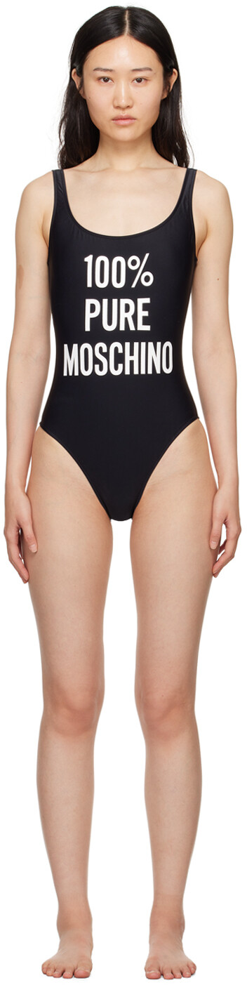 

Черный купальник с принтом Moschino