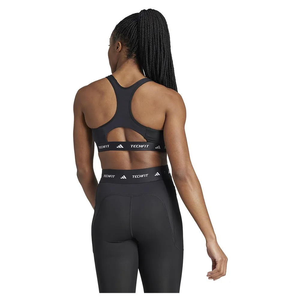Спортивный бюстгальтер adidas Techfit, черный — фото 2